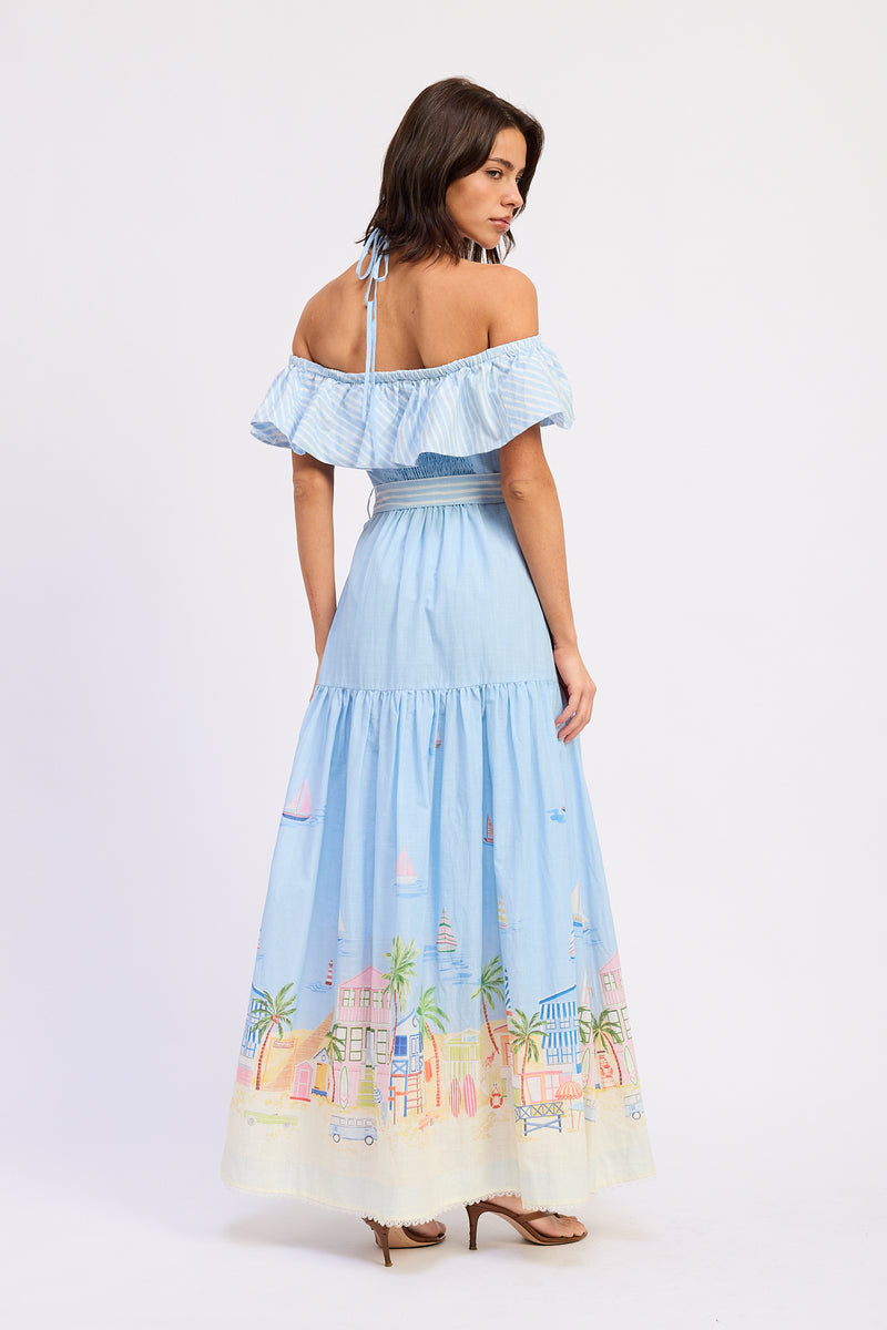 en saison blue dress Dawn Maxi Size and Fit STYLE:Casual ASOS Design - Halter Color:SOIREE TRUE BLUE
