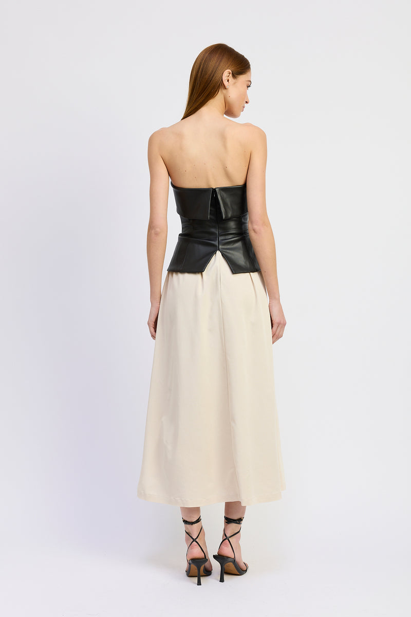 Essence Mixed Media Midi Dress – en saison