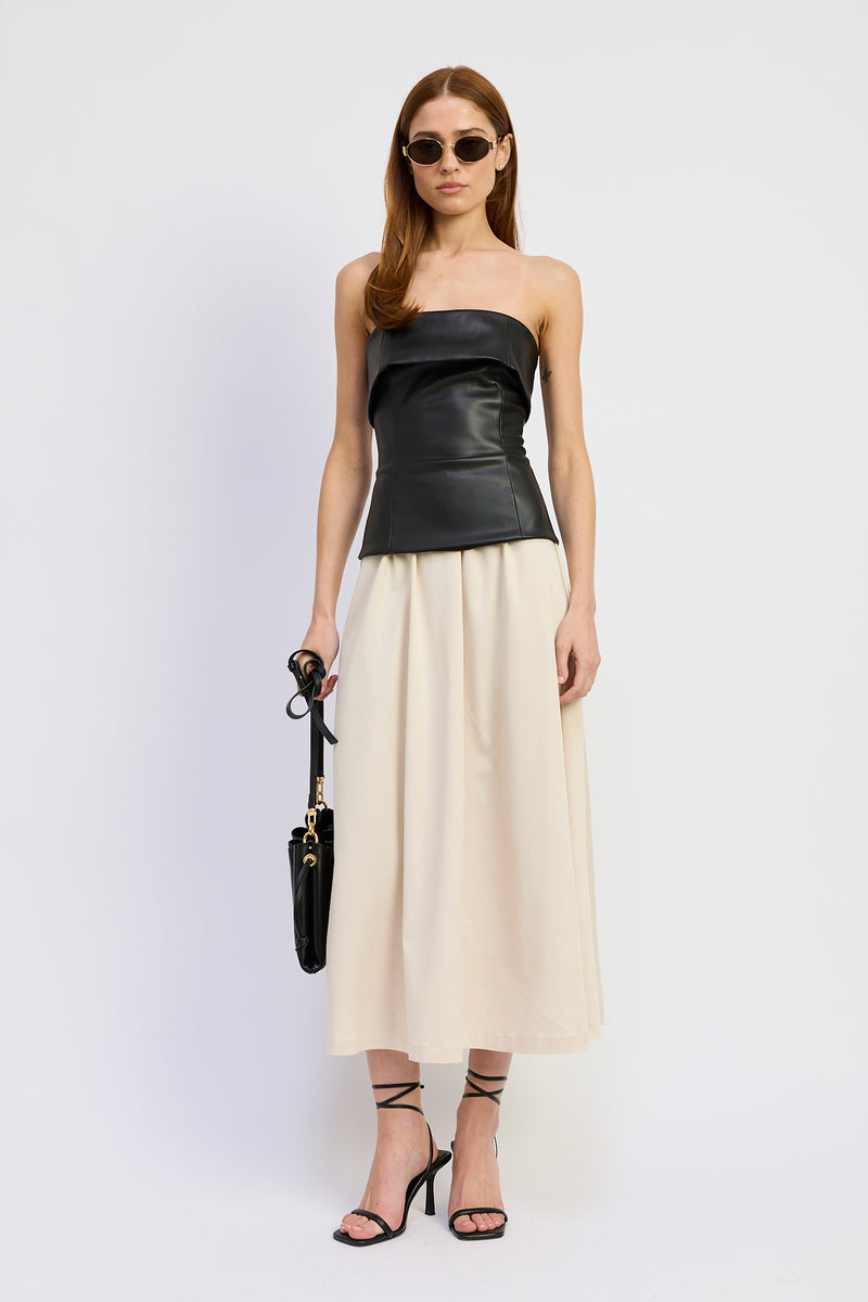 Essence Mixed Media Midi Dress – en saison