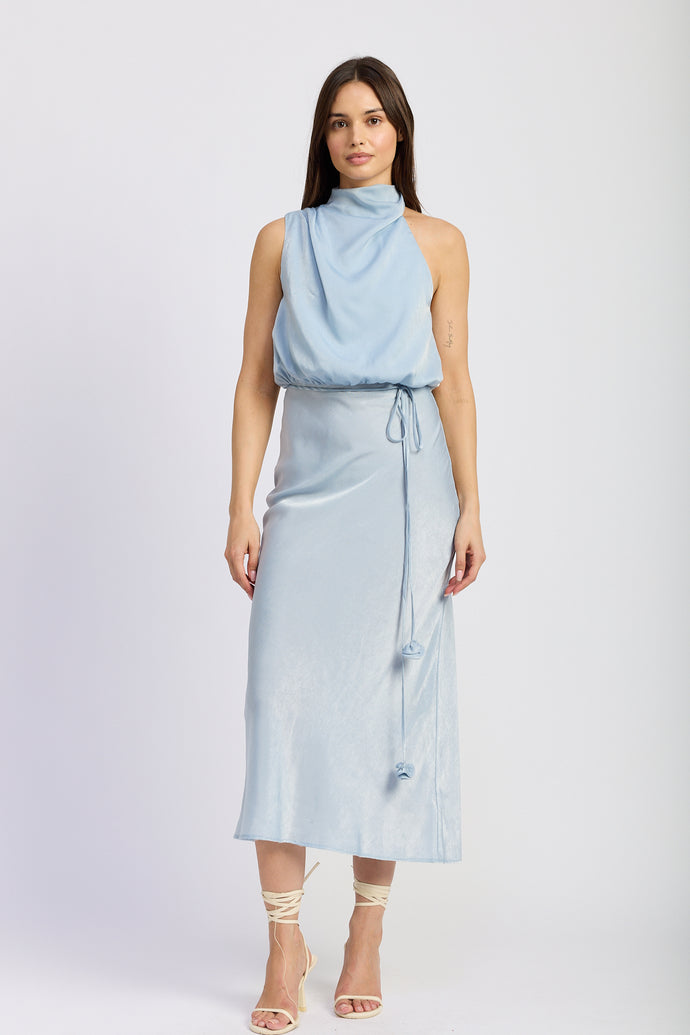 Ani Satin Cowl Midi Dress