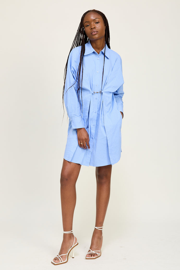 Lilith Stripe Mini Shirt Dress