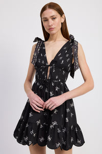 Ophelia Tie Front Mini Dress