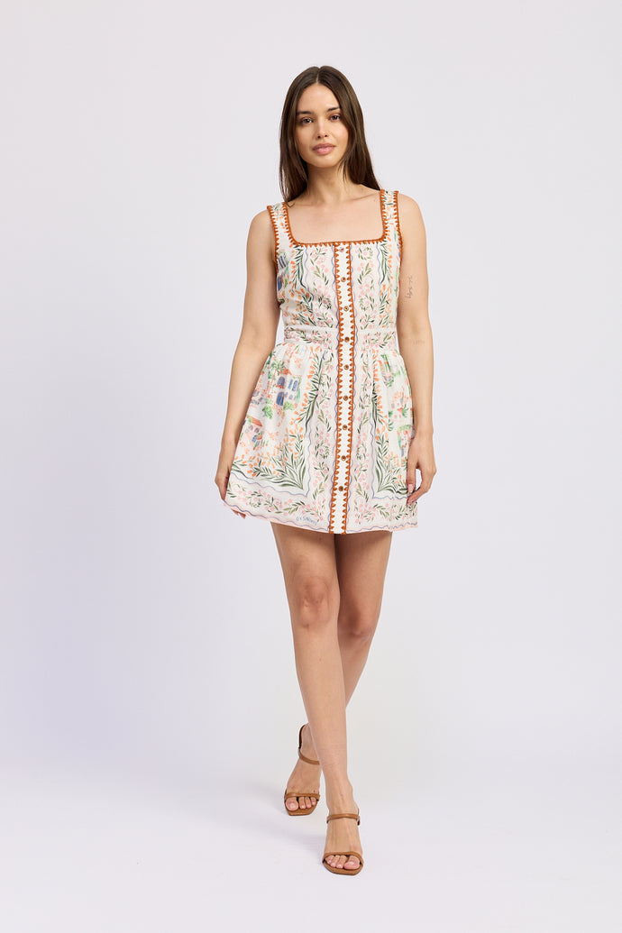 Alaia Linen Scarf Mini Dress