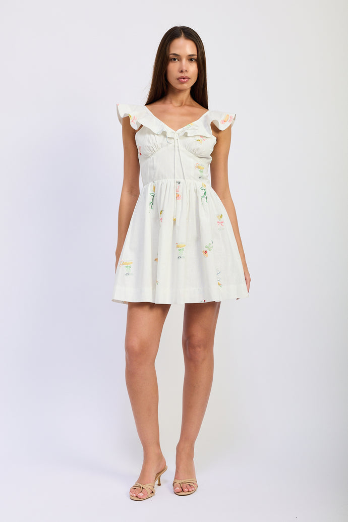 en saison black and white dress En Saison Printed Tiered Midi Dress