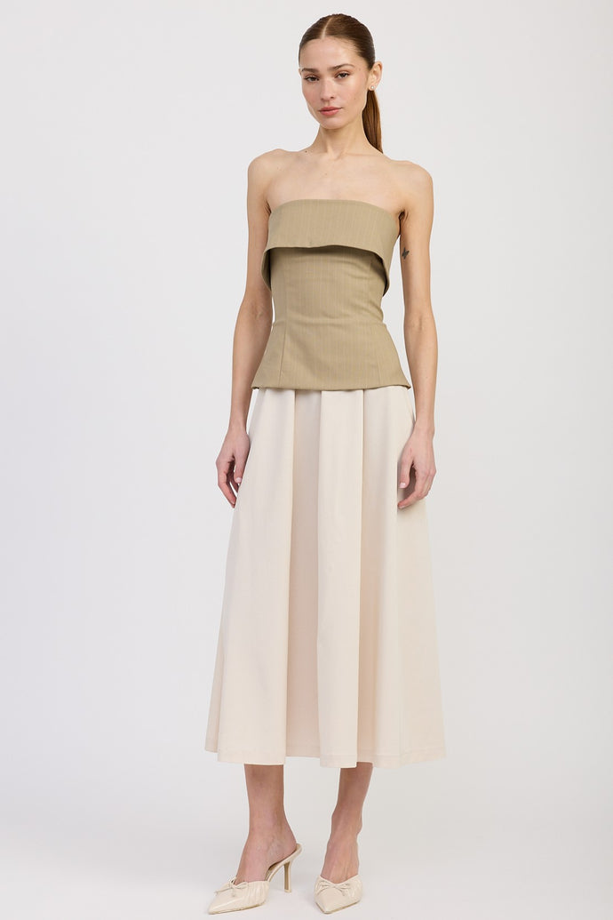 Arden Mixed Media Midi Dress