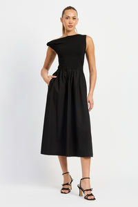Parker Mixed Media Midi Dress
