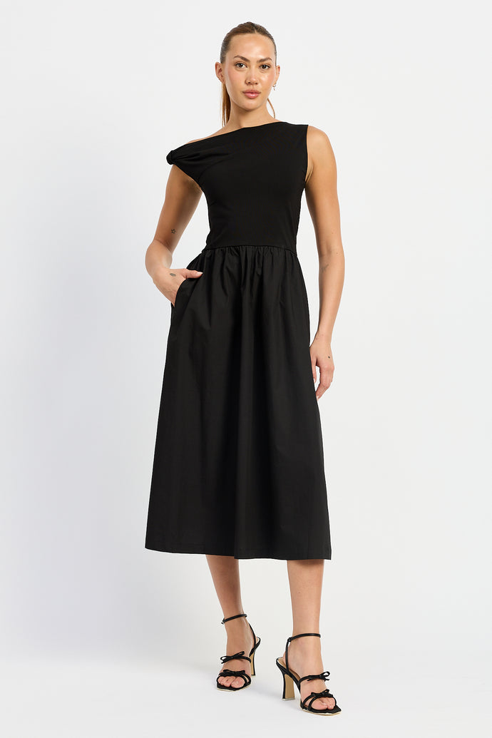 Parker Mixed Media Midi Dress