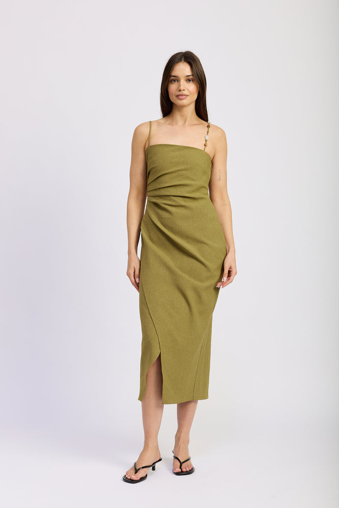 Lynx Pleated Midi Dress