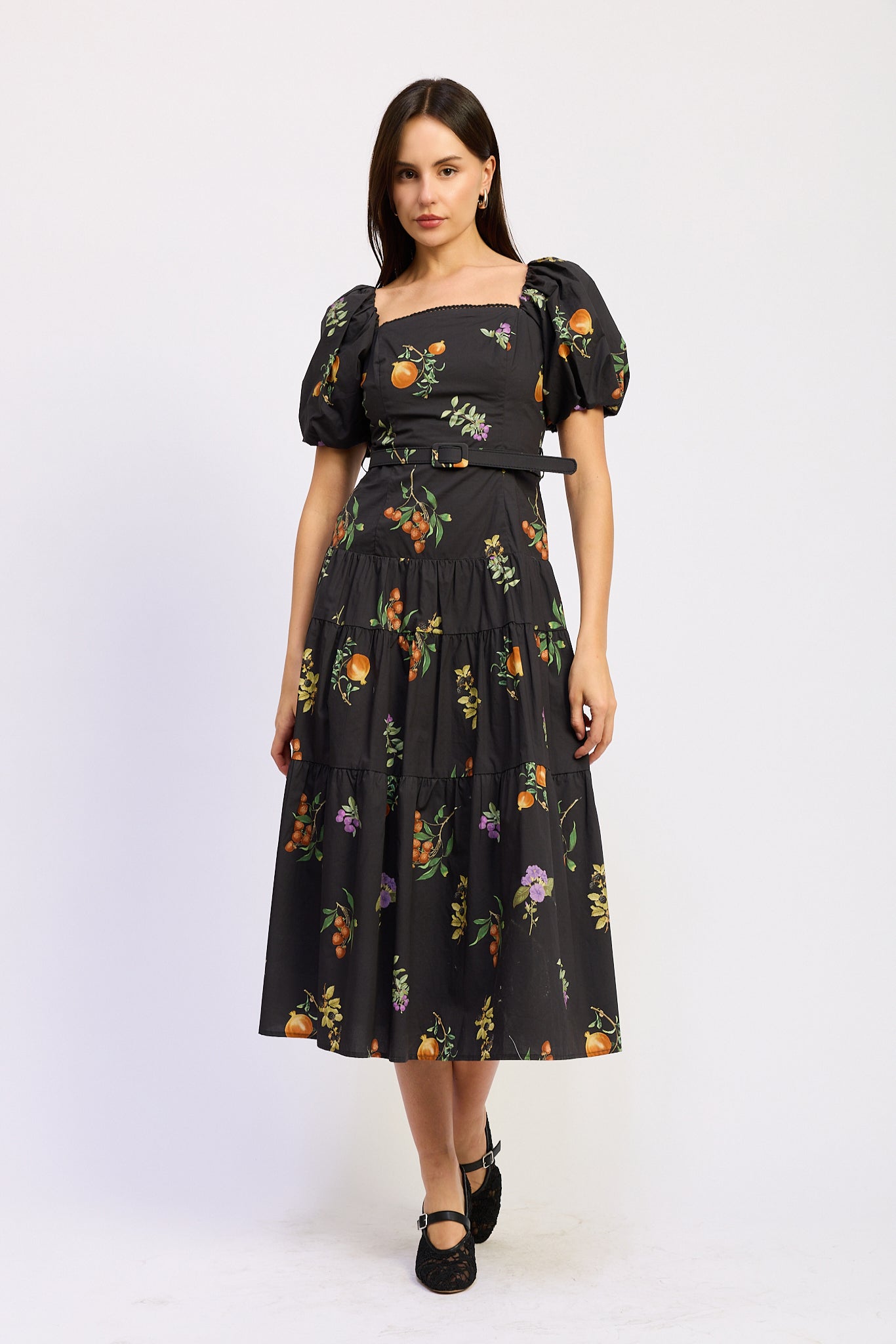 en saison dresses Women's Laguna Floral-Print Midi Dress 100% Polyester (lining) Care BLUE/ IVORY Odessa Maxi Dress-