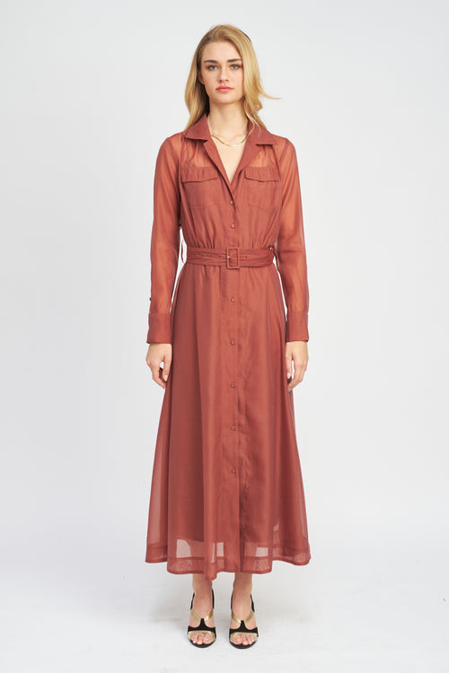 Claudette Maxi Shirt Dress