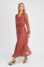 Load image into Gallery viewer, Claudette Maxi Shirt Dress