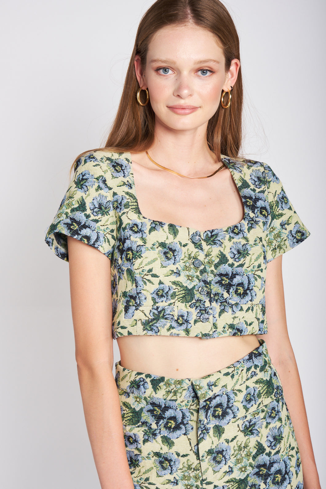 Kiara Jacquard Crop Top